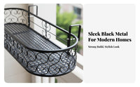 Space-Saving Balcony Railing Planter Box Easy Installation Hanging Planter Basket Anti-Rust Plant Holder Sturdy for Apartment Dwellers, Decor fans, Homeowners, Indoor, Fence, Patio, Porch