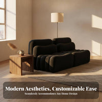 Lowheight Block Sofa Minimalist Design Reconfigurable Foam Block Sofa Wabi-Sabi Aesthetic Living Room Furniture for Renters, Open-Plan Space, Studio