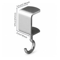 4 Pieces Desk-Edge Hanging Hook Simple to Install Clamp-on Desk Hook Heavy Duty Table Hanger for Students, Dorm Rooms