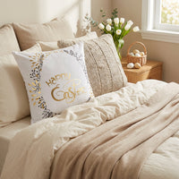 Easter Pillow Cover European and American Design Square Decorative Cushion Cover Hot Stamping Square Decorative Pillow Case for Adults, Bedroom