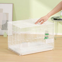 Foldable Chick Breeding Cage with Front Door, Iron Metal Wire Foldable Pet Enclosure, No Wheels Indoor Quail and Duckling Cage Storage Unit