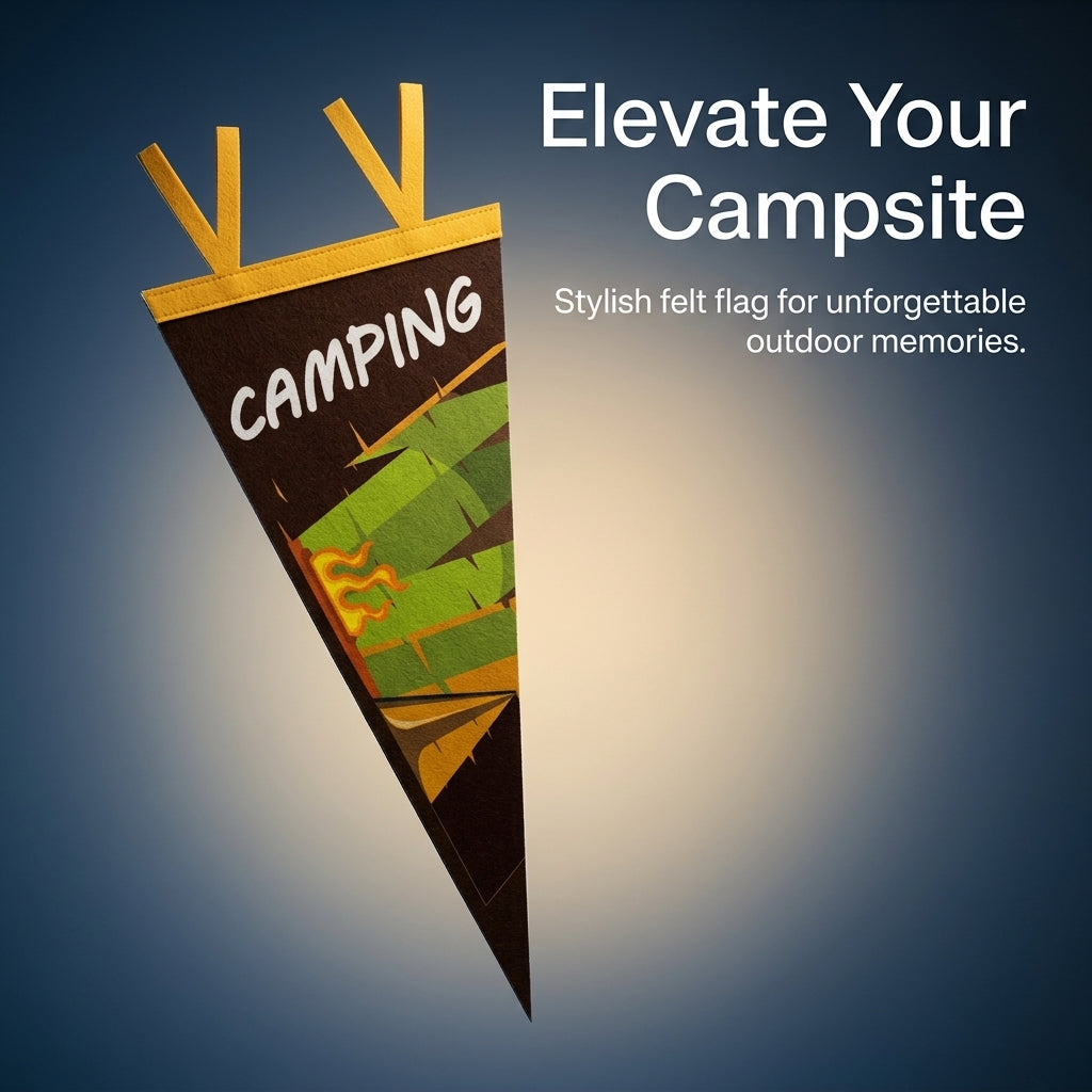 Felt Triangle Pennant Banner Flags for Camping Outdoor Scene Decoration, Party Garland Bunting Flags for Outside Decoration
