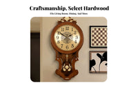 Vintage Design Clock Noiseless Wooden Frame Clock Home Decoration for Living Room, Hallway, Office