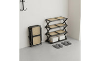 Accordion Shoe Stand Installation Foldable Shoe Rack Space Saving for Entryway, Dorm Room, Closet