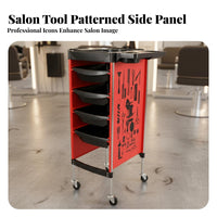 Rolling Wheels Hairdressing Tool Trolley Removable Drawers Salon Trolley Large Capacity Mobile Storage Single-Unit Multifunctional for Hairdressers, Hair Stylists, Beauty Professionals, Barbershop, Barber Shop, Spa, Home
