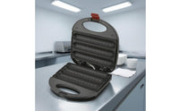 Electric Clamshell Hot Dog Grill Hinged Lid Grooved Hot Dog Cooker Foldable Folding Sausage Grill Compact