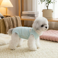 Dog Anti-Licking Shirt and Cat T-Shirt, Full Body Dog T-shirt Style with Buttons, Solid Polyester Lining Pet Indoor Clothing for Summer Season