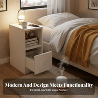Space-Saving Slim End Table Narrow contour Nightstand Modern Design Bedroom Furniture Multitiered Shelving for Apartment Dwellers, Students, residents, Bedside, Small areas, Dorm Room