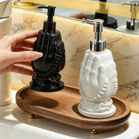 Sculptural Buddha's Hand Soap Dispenser Decorative Hand-Shaped Pump Bottle Silver Pump Dispenser