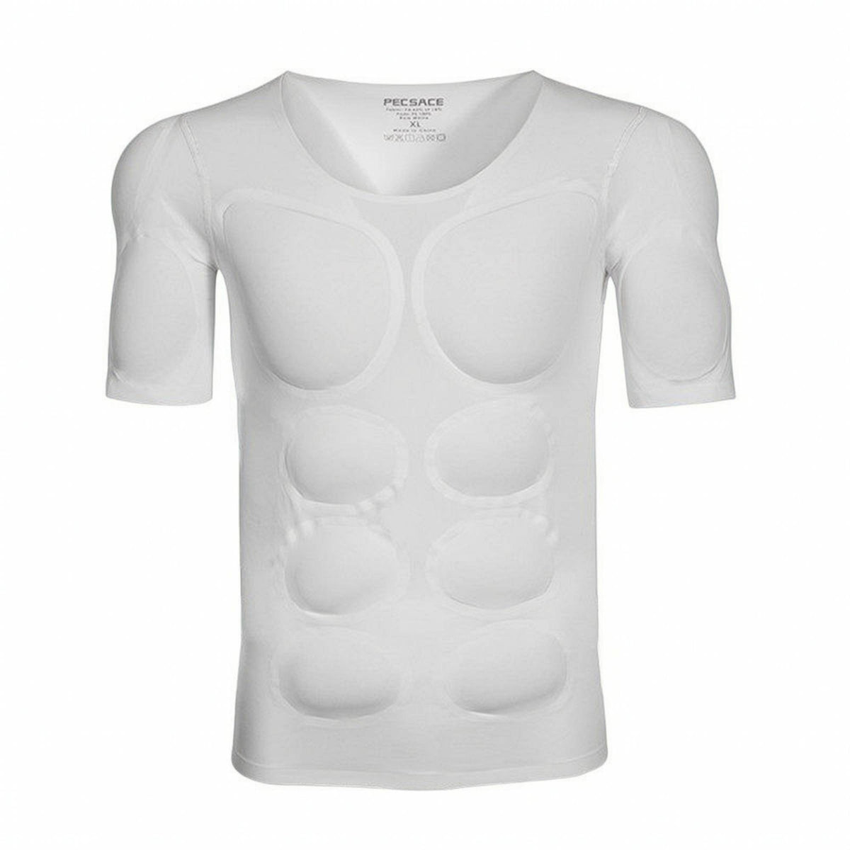 Padded Undershirt with Muscle Chest Invisible Body-Hugging Stretch Shapewear for Men, Cosplayers, Under Clothes