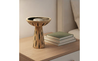 Wooden Pedestal Bowl Handcrafted Wood Display Riser Round rack for Entryway Table, Bookshelf
