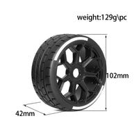 4 Pieces RC Tires with Rims Sturdy Wheel and Tire Set Stable