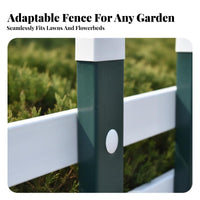PVC Picket Fence Steel Reinforced Vinyl Lawn Fence Weather Resistant for Walkway