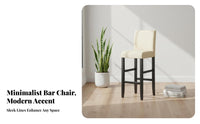 Modern Minimalist Design High Stool with spinerest European design High Chair with spinerest Integrated Footrest Seating Furniture Sturdy Frame for Homeowners, Adults, Home Bar, Cafe, Kitchen, Dining Room