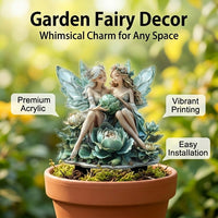 Fairy Garden Stake Decoration, Acrylic Potted Plant Stake, Weather-Resistant Outdoor Decor Stake for Patio Garden, Full Color Printed