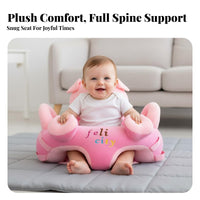 Anti-Rollover Design creatureShaped Sitting Coach Spinal Support Soft Fabric Creature Learning Chair Sit-up Training Aid Baby Floor Seat Removable and Washable for Infants, Toddlers, New Moms, Nursery, Playtime, Indoors, Living Room