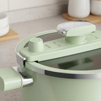 Enameled Pot with Glass Lid Gas Cooktop Stockpot with Glass Lid Even Heating Enamel Soup Pot for Home Cooks