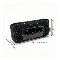 Cute Textile Pencil Case Portable Pencil Case with Zipper Lightweight Zippered Stationery Pouch Soft for Students