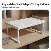 Extendable Wardrobe Divider Shelf Space Saving Telescopic Storage Shelf Multi-Purpose for Homeowners, Renters, Under Sink, Kitchen, Bathroom