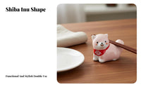 Shiba Inu Chopstick Rest Creative Gift Suggestion Dog Chopstick Holder Cute Puppy Utensil Stand Sleek Glaze Finish Home