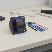 IP68 Waterproof Rocker Switch with Mounting Panel Wired Illuminated Rocker Switch Square Quick Installation for Boaters