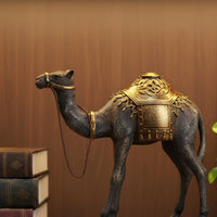 Camel Figurine with Golden Base-Toned Camel Figurine Retro Decorative Piece for Journeyers, Bookshelf