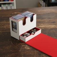 Card Storage Box with Dice Drawer Large Capacity Leader Card Holder Construction Trading Card Case with Display Window for Tournaments