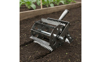 Hand-Push Manual Weeding Tool with Serrated Blades Sturdy Rotary Weeder Long-Lasting Rotary Cultivator Rust-Resistant for Gardeners, Yard