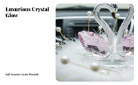 Cute Design Crystal Swan Car Ornament Feather and Pearl Details Car Dashboard Swan Figurine Perfect Gift for Women, Drivers, Home, Bookshelf