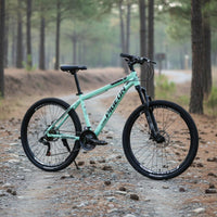 Aluminum Alloy Frame Mountain Bike Variable Speed Hardtail Mountain Bike Shock-Absorbing Fork Away-Road Bike Twin Disc Brakes for Students, Teenagers, Adults
