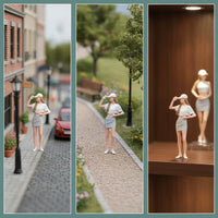 1/64 Standing Female Figure Collectible Standing Miniature Compact Mini Statue for Dioramas