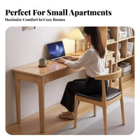 Space-Saving Narrow Wooden Desk full Wood Study Table Multi-Purpose Household Furniture Minimalist Design for Apartment Dwellers, Home Office Workers, Professionals, Small Spaces, Bedroom