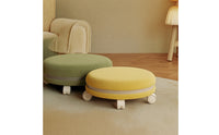 Low Rolling Stool with Backrest Padded Roller Stool Chair Soft Furniture for Kids, Bedroom
