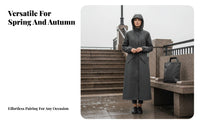 Long Hooded Raincoat Fashionable Design Fashion Rain Jacket Breathable Hooded Raincoat for Commuters, Campers, Rainy Days, Casual Wear, Outdoor