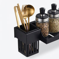 Cabinet Organizer and Metal Spice Rack for Kitchen Shelves, Wall Mounted Seasoning Made of Space Aluminium for Home Cooks