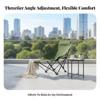 Folding Recliner with Footrest Foldable Design Reclining Lounger with Footrest Adjustable Recline Portable Chair for Beachfor mobilityers, Camping, Beach, Patio