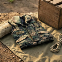 Flap Pockets Vest Front Zip Miniature Vest Padded Hooded Top Figure Accessory Stitched for Collectors, Hobbyists, Scene Display, Display