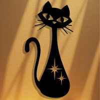 Cat-Shaped Metal Decor Wall Art Lightweight Feline Wall Decor Easy Installation for Living Room, Entryway, Hallway