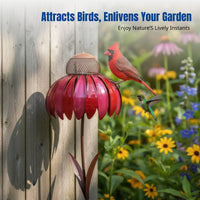 Coneflower Stake Attracts Animals Avians Avian Feeding Station Decorative Weather-Resistant for Nature Aficionados, Yard