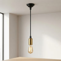 Ceiling Light Fitting for Living Room with E14 Bulb Holder, Retro Bar Lighting with Pin Plug and Hanging Hooks, DIY 1 Meter Cable Length