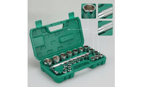 Metric Socket Wrench Set Chrome-Finished Socket Set with Storage Case Mirror Polished Tool Portable for Mechanics, DIYers, Garage, Workshop