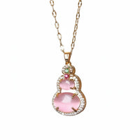 Gourd Charm Necklace Light Luxury Crystal Gourd Clavicle Chain Great Gift