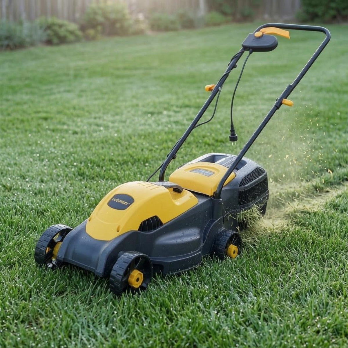 1200W Electric Lawn Mower 13-Inch Four-Wheel Mower Reinforced Base Garden Tool 220V
