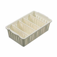 Multi-Compartment Hollowed-perforated Rectangular container long-finaling Storage Basket Lightweight Desktop Organizer Stackable Design for Home Organizers, Office Workers, Homemakers, Kitchen, School, Dorm Room, Bathroom