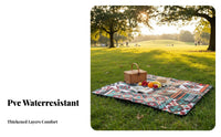 Waterproof Foldable Ground Cover Portable Convertible Tote Mat Moisture-Proof Picnic Blanket Easy to Carry for Families, Parents, Couples, Picnics, Beach, Camping, Travel