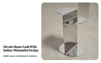 2 Pieces Movable Round Pedestal Table Minimalist design Round Pedestal Table Set High-Low Combination Household Furniture Sturdy Craftsmanship for Modern Decor lovers, Interior Designers, Homeowners, Beside a Sofa, Living Room, Bedroom, Entryway