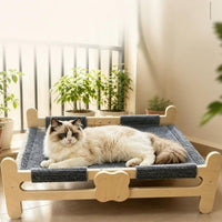Cat and Dog Hammock Bed Sturdy Cat Hammock Bed Breathable Wooden Pet Cot for Small Dogs