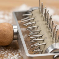 Pizza Dough Perforator Roller Pointed Pins Pizza Dough Docker Kitchen Tool Stainless Steel Cooking Utensil Wooden Handle