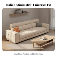 Light Luxury Design Modern Straight Line Sofa Wear Resistant Minimalist Couch Easy to Clean Multi Seater Sofa Solid Wood Frame for Apartment Dwellers, Homeowners, Families, Living Room, Home, Lounge Area