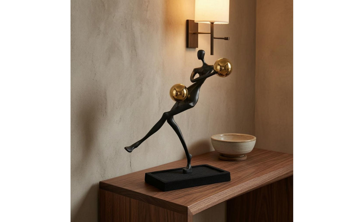 Metal Abstract Figure Sculpture Balancing Figure Statue Minimalist Style Abstract Metal Statue